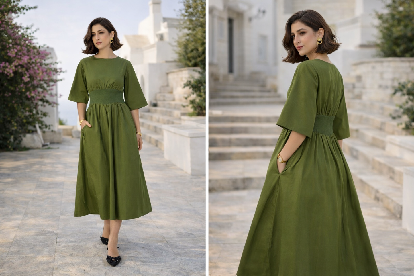 Flutter Rib Midi - Green