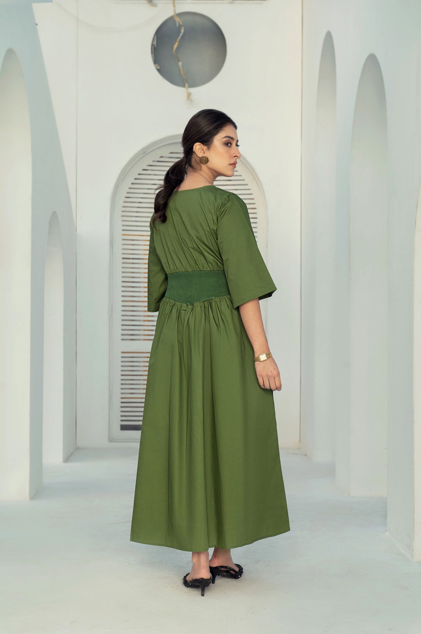 Flutter Rib Midi - Green