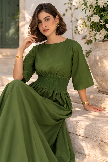 Flutter Rib Midi - Green