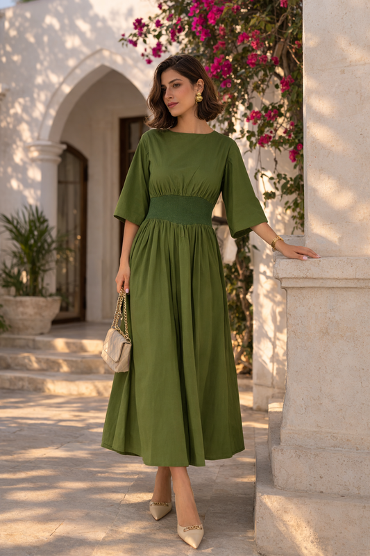 Flutter Rib Midi - Green