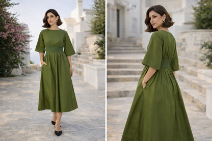 Flutter Rib Midi - Green