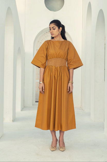 Flutter Rib Midi - Mustard
