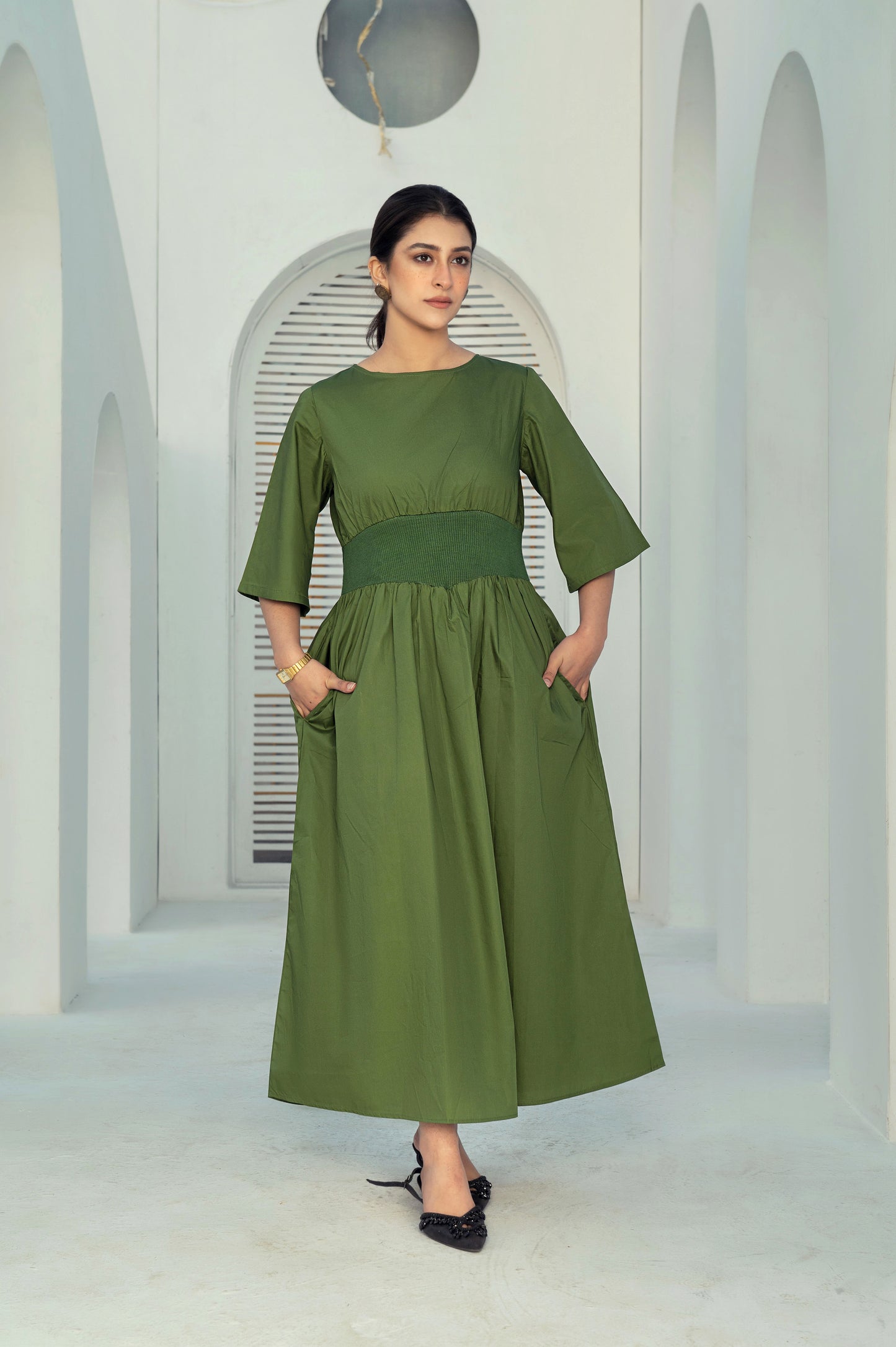 Flutter Rib Midi - Green