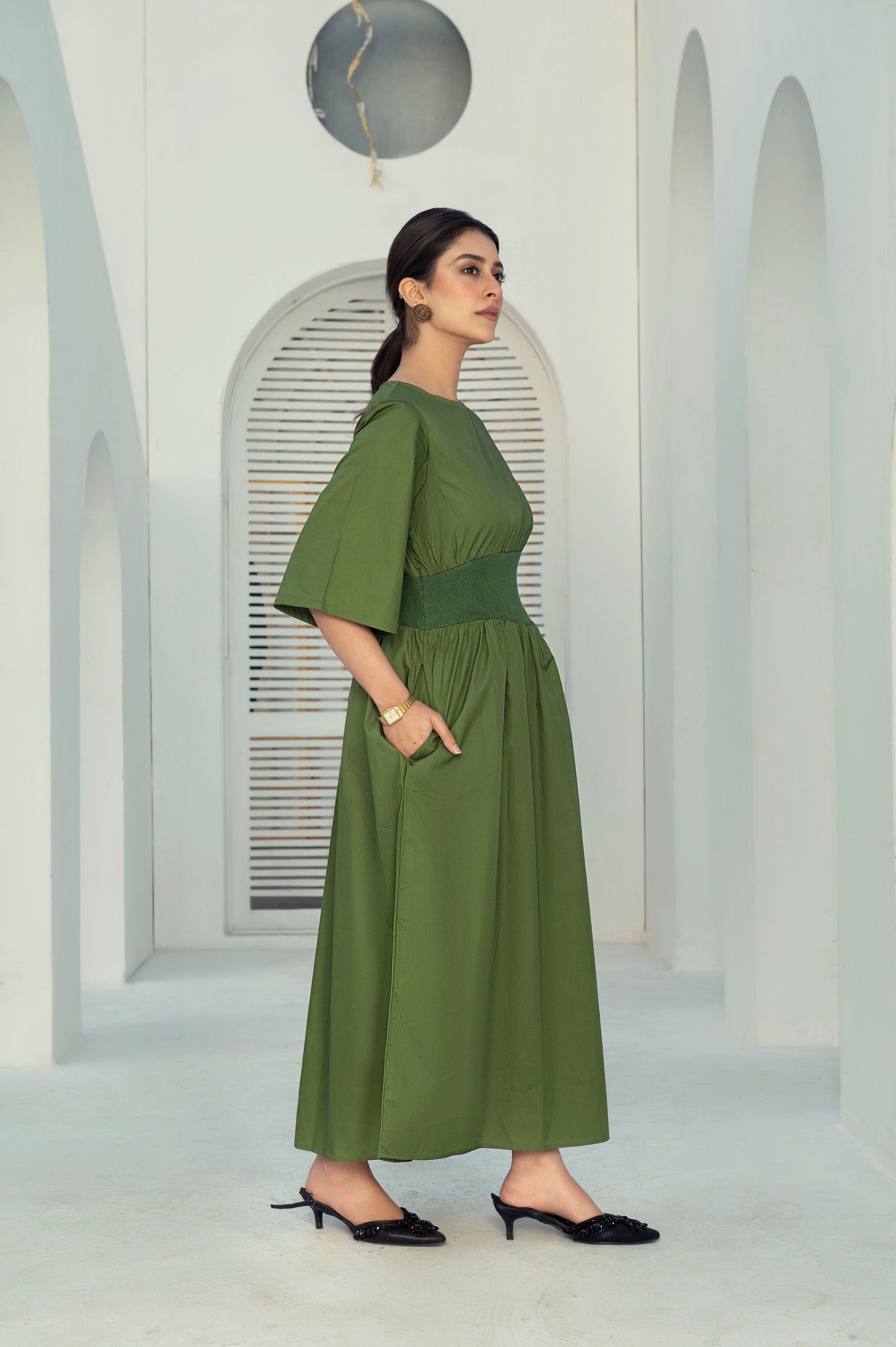 Flutter Rib Midi - Green