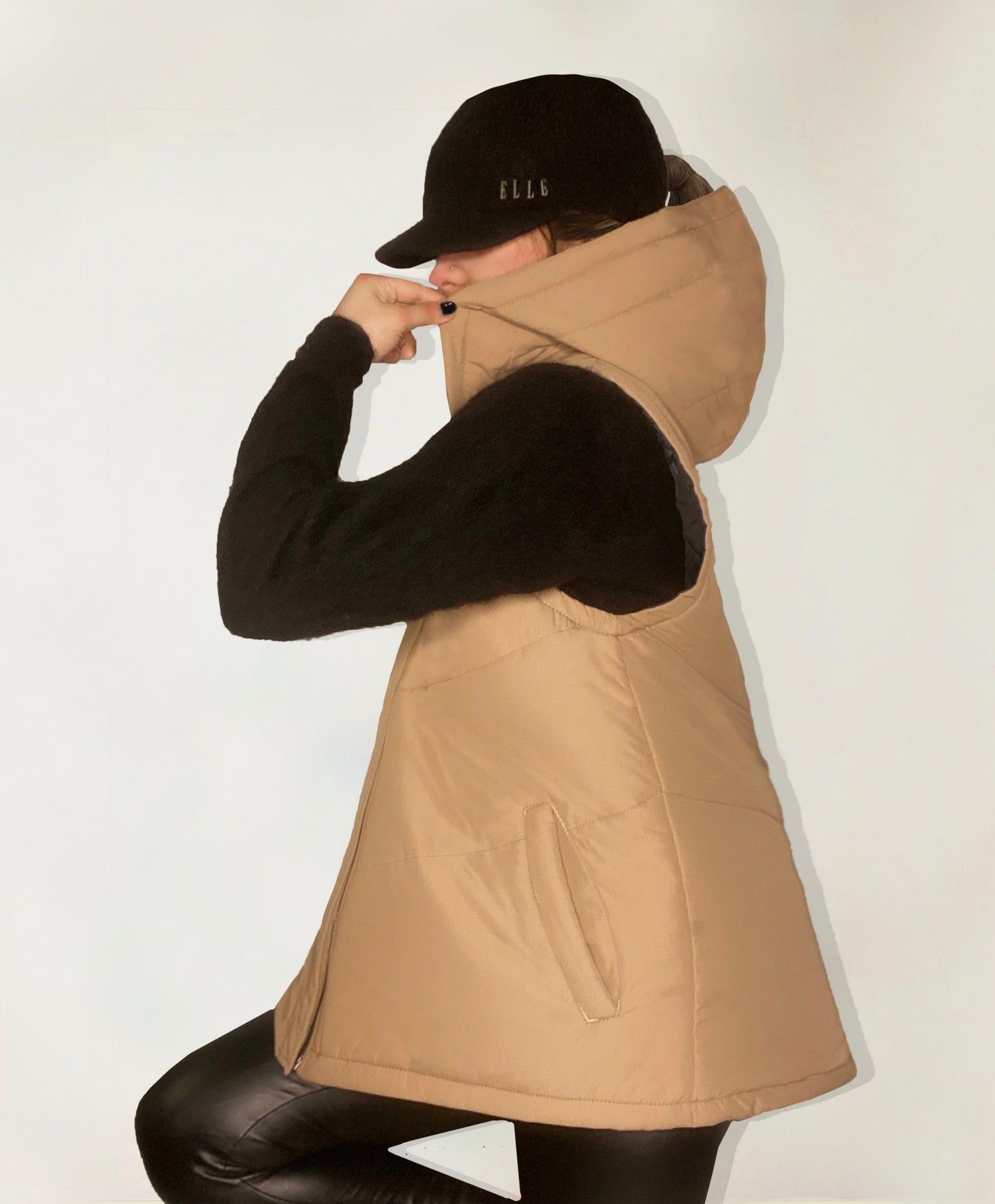 Beige A-Line Puffer
